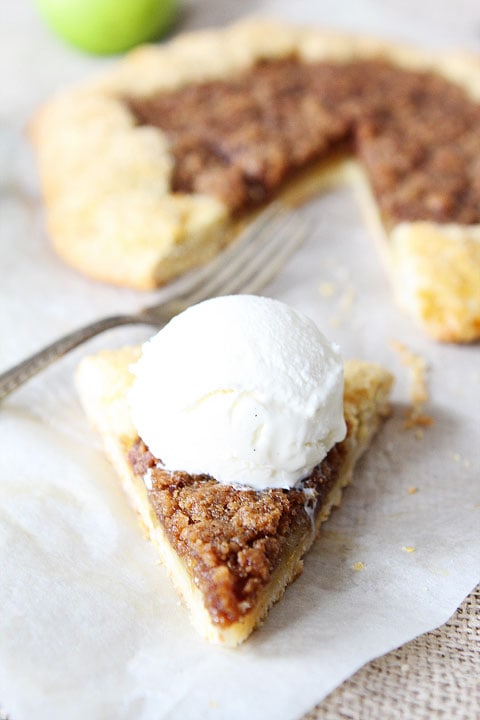 Apple Cinnamon Streusel Galette Recipe on twopeasandtheirpod.com Easy to make and always a hit!