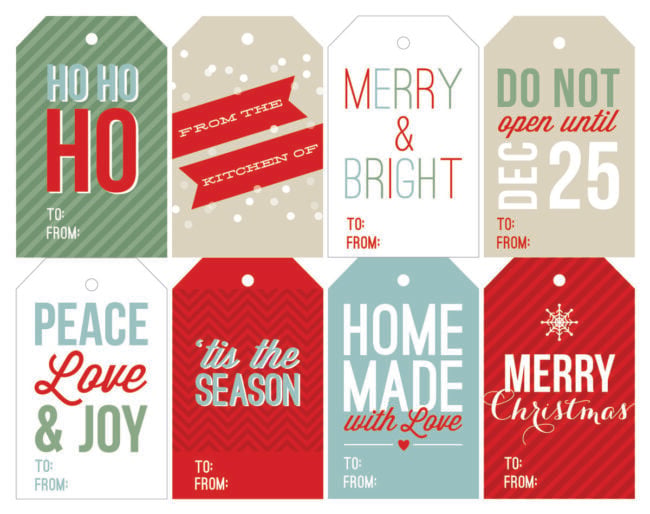 Free Holiday Printable Gift Tags