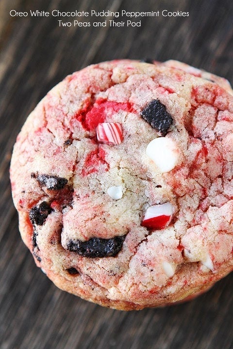 Oreo White Chocolate Pudding Peppermint Cookies