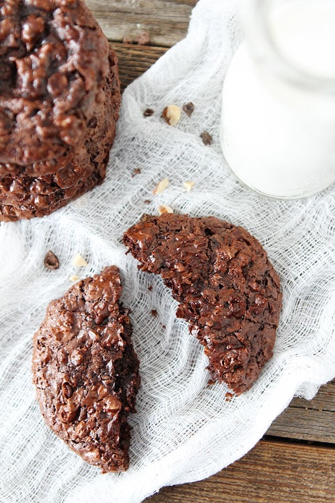 Gluten Free Flourless Chocolate Cookies with milk