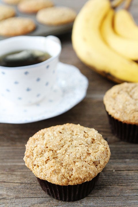 Whole Wheat Banana Muffin Recipe on twopeasandtheirpod.com