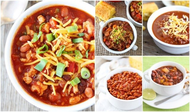 5 Chili Recipes for Super Bowl Sunday on twopeasandtheirpod.com The very best chili recipes!