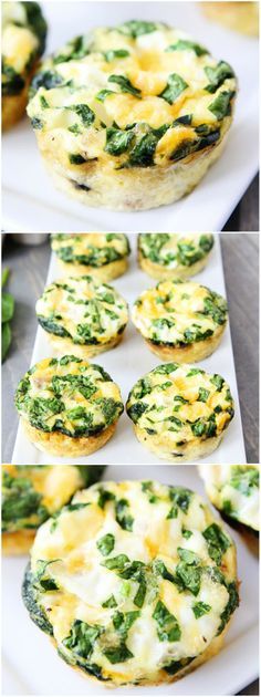 Egg Muffins with Sausage, Spinach, and Cheese Recipe on twopeasandtheirpod.com These little egg muffins are great for breakfast on the go! They freeze well too!