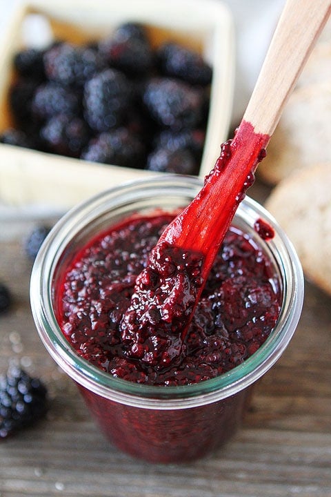 Blackberry Chia Seed Jam Recipe on twopeasandtheirpod.com Love this healthy and easy jam! 