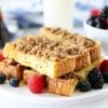 French Toast Sticks stacked with berries