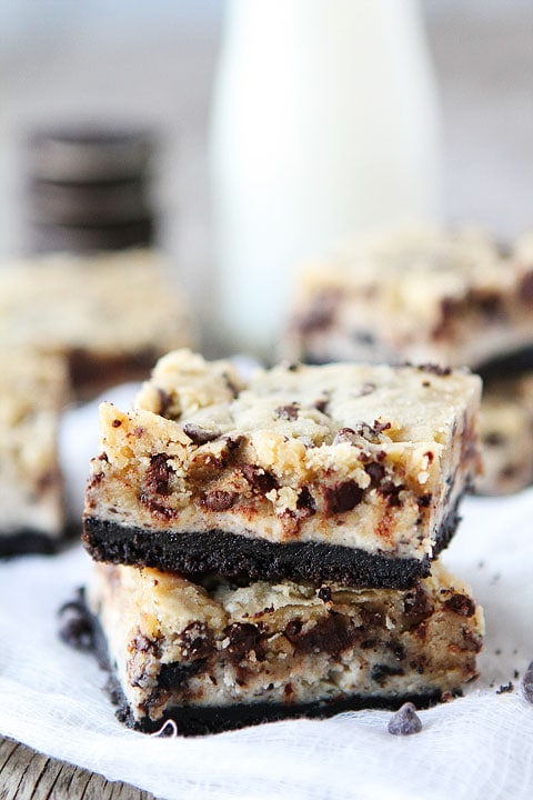 Cheesecake Cookie Dough Bars with Oreo crust 