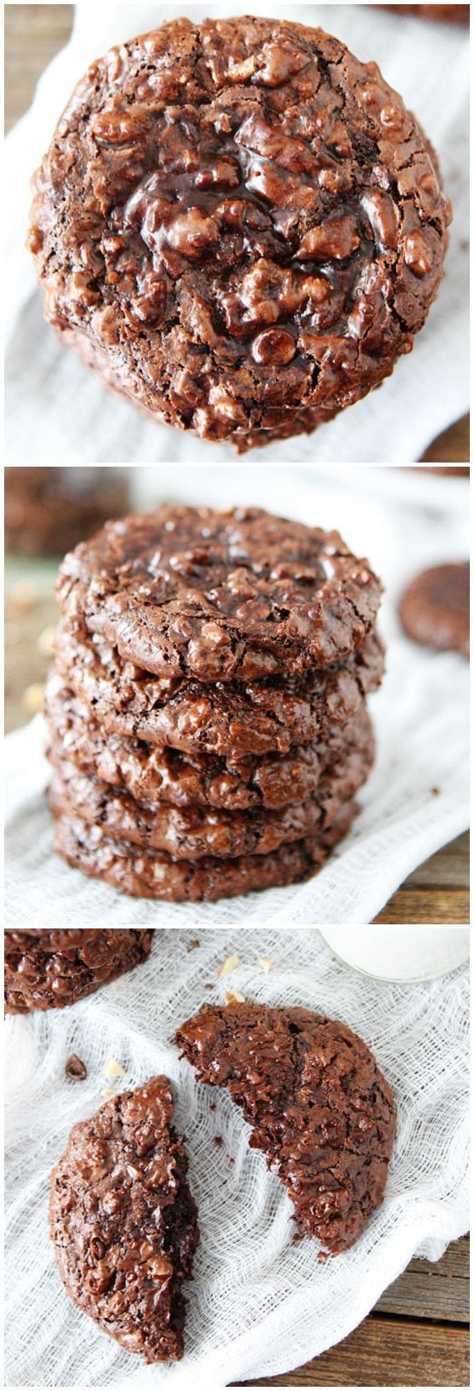 Flourless Chocolate Cookie Recipe on twopeasandtheirpod.com The BEST chocolate cookies! They are so rich and divine!