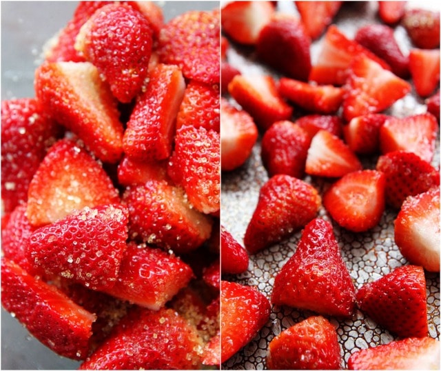 Roasted Strawberry Recipe on twopeasandtheirpod.com Plus, Lemon Chia Seed Pancakes!