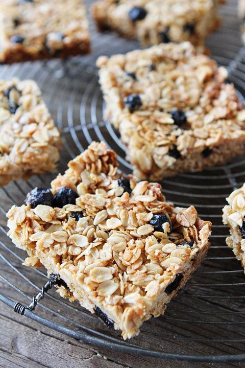 Blueberry Coconut Granola Bars Recipe on twopeasandtheirpod.com A great healthy snack!