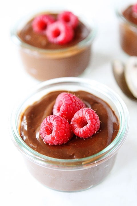 Chocolate Avocado Pudding Recipe on twopeasandtheirpod.com Vegan, Gluten-Free and SO decadent! 