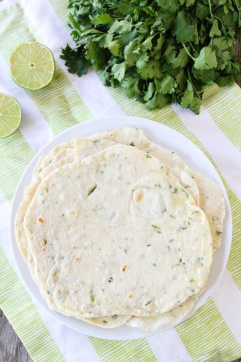 Homemade tortillas made from Easy tortilla recipe 