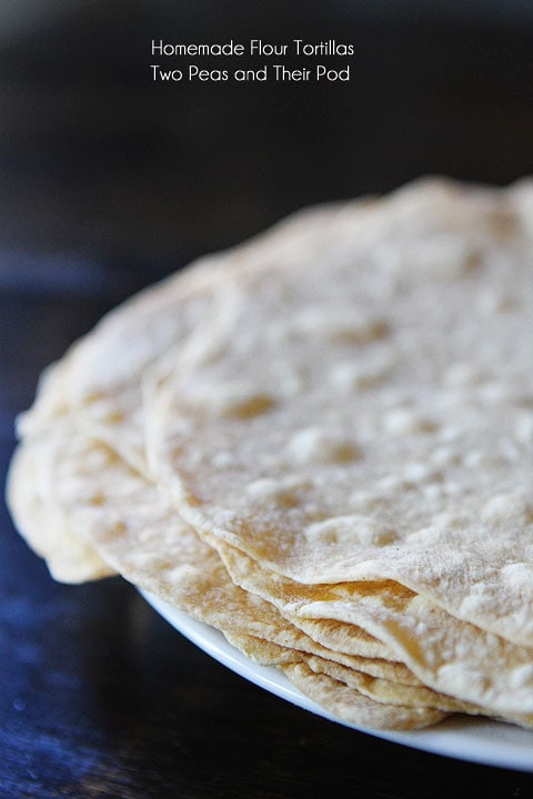 Plate of Homemade Flour Tortillas