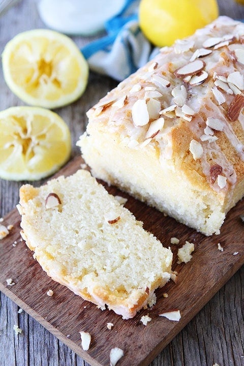 Lemon Almond Bread Recipe on twopeasandtheirpod.com This bread is AMAZING! 