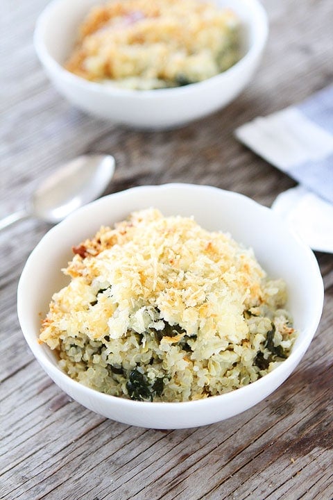 Spinach and Artichoke Quinoa Bake Recipe on twopeasandtheirpod.com Great dinner idea!