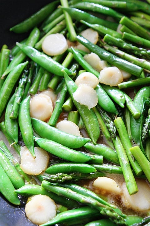 Spring Vegetable Stir Fry with Lemon Ginger Sauce Recipe on twopeasandtheirpod.com. Love this simple and healthy stir fry! 