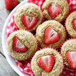 strawberry banana muffins made with whole wheat flour