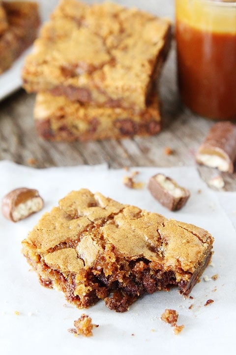 Twix Caramel Cookie Bars Recipe on twopeasandtheirpod.com. A MUST make! These bars are amazing!