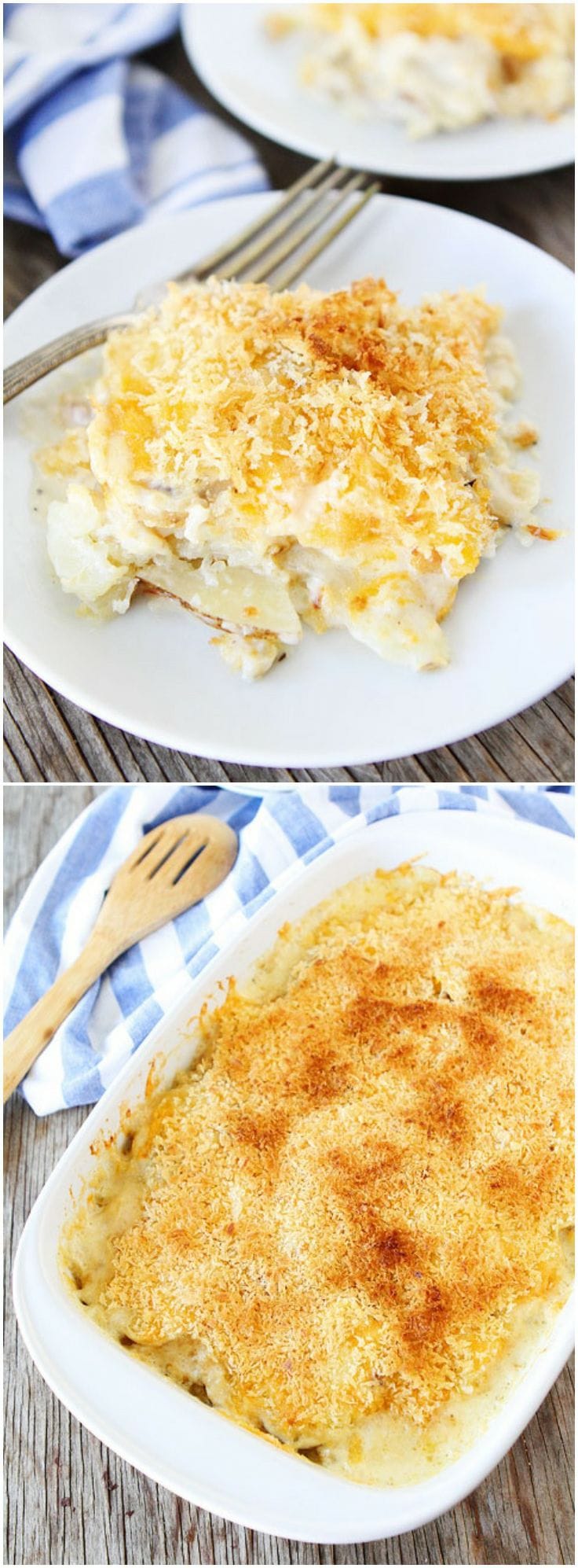 Parmesan Crusted Scalloped Potatoes Recipe on twopeasandtheirpod.com The BEST scalloped potatoes recipe!