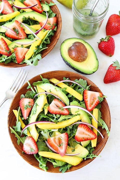 Mango, Strawberry, and Avocado Arugula Salad