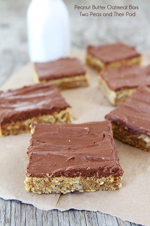Peanut Butter Oatmeal Bars with Chocolate Frosting Recipe