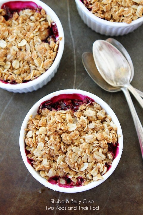 Rhubarb Berry Crisp This easy crisp recipe makes a delightful dessert!