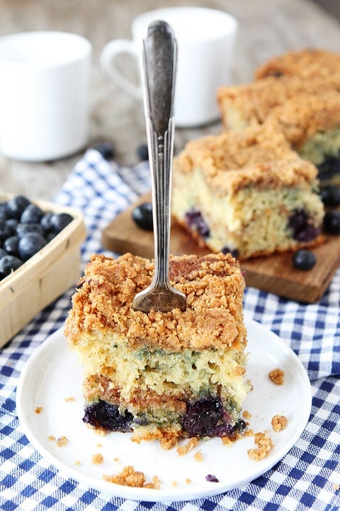 Fork in Blueberry Coffee Cake