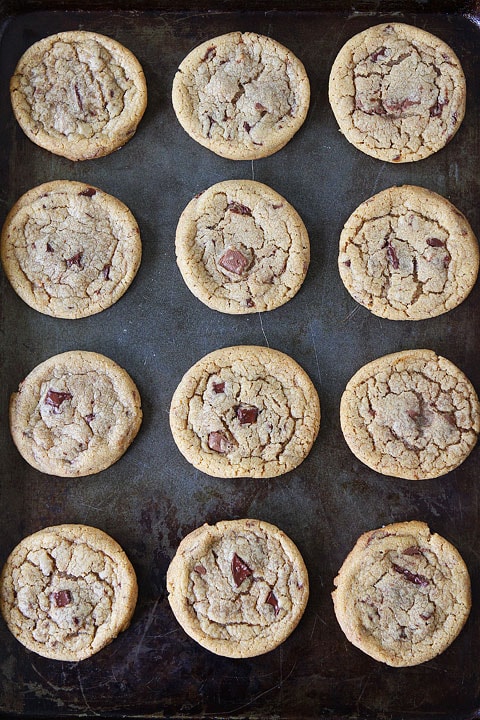 Brown Butter Toffee Chocolate Chunk Cookies Recipe on twopeasandtheirpod.com. Everyone LOVES these cookies! A MUST make! 