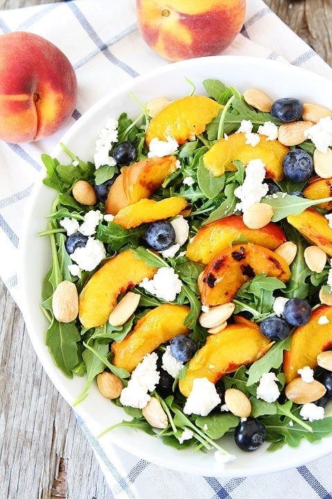 Peach Blueberry Arugula Salad