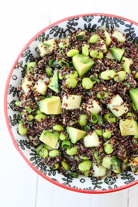 Quinoa Salad with Edamame, Cucumber and Avocado Recipe on twopeasandtheirpod.com. A MUST make salad for summer! #salad #summer