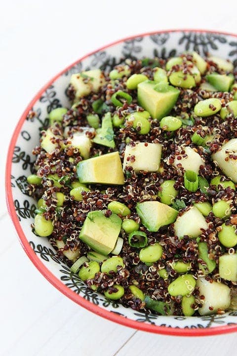 Quinoa Salad with Edamame, Cucumber and Avocado Recipe on twopeasandtheirpod.com Love this gorgeous and healthy salad! #recipe #salad