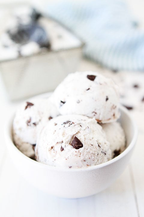 Vegan Coconut Chocolate Chunk Ice Cream Recipe on twopeasandtheirpod.com Love this easy dairy-free ice cream! 