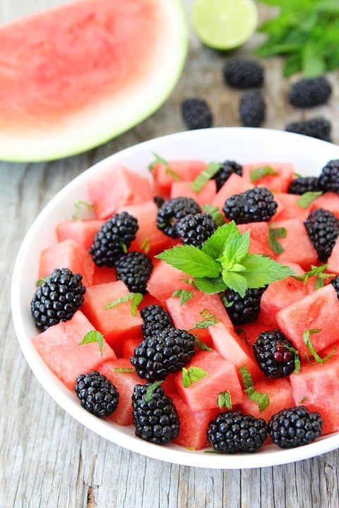 Watermelon, Blackberry, and Mint Salad Recipe