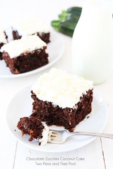 Chocolate Zucchini Coconut Cake with Coconut Frosting