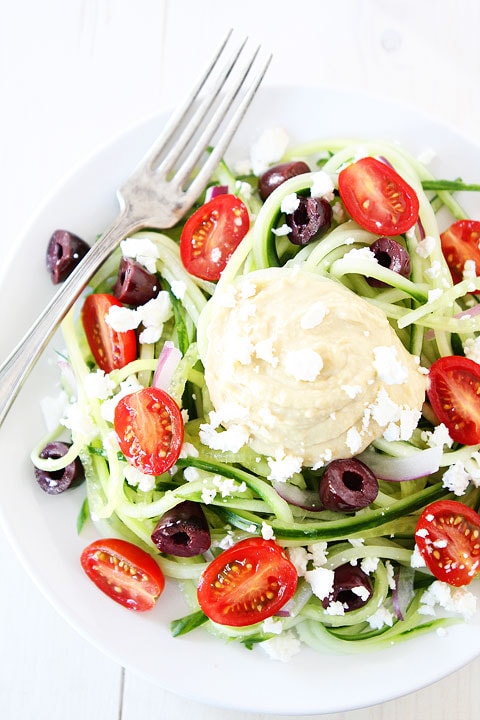 Greek Cucumber Noodles Recipe on twopeasandtheirpod.com Love this fresh and healthy dish! #glutenfree #summer