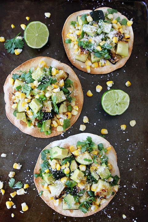Grilled Zucchini and Corn Tostadas Recipe on twopeasandtheirpod.com Love this simple, fresh, and healthy recipe!