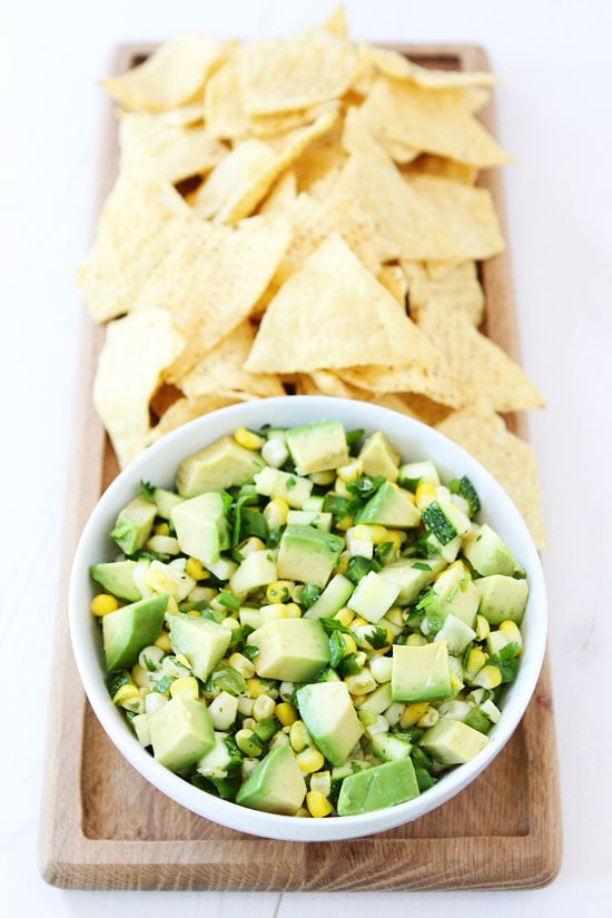 Zucchini, Corn, and Avocado Salsa Recipe on twopeasandtheirpod.com You will fall in love with this fresh and simple summer salsa! It is SO good! 