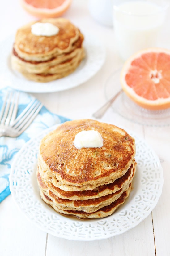 Whole Wheat Zucchini Pancakes ready to serve