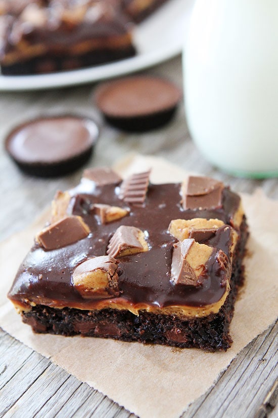 Peanut Butter Brownies with chocolate ganache