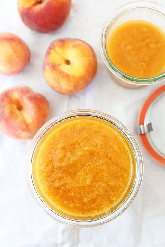 Easy Peach Butter Recipe on twopeasandtheirpod.com Love this simple peach butter! 