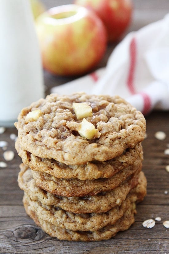 Peanut Butter Apple Oatmeal Cookies Recipe on twopeasandtheirpod.com
