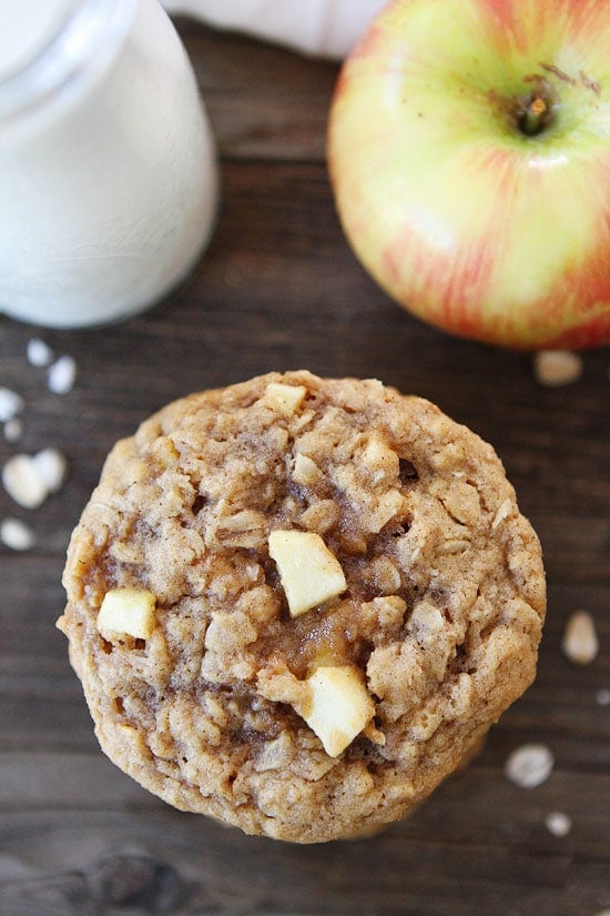 Peanut Butter Apple Oatmeal Cookies Recipe on twopeasandtheirpod.com