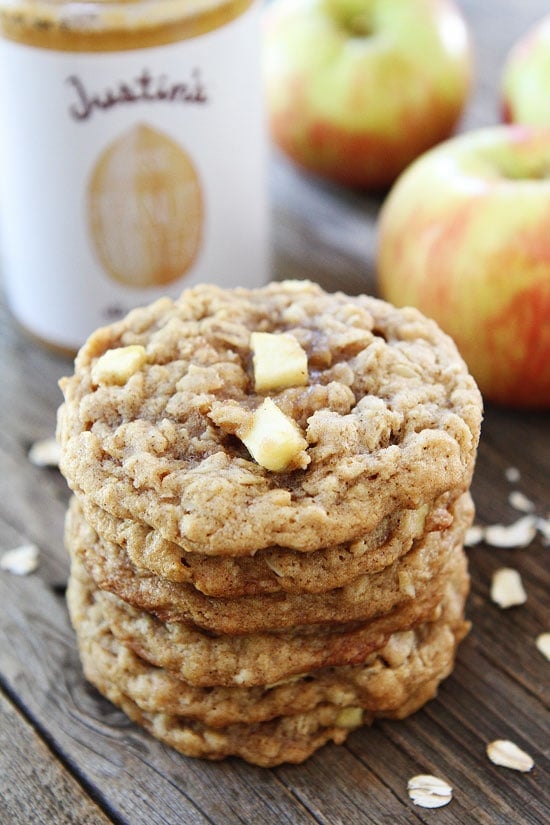 Peanut Butter Apple Oatmeal Cookies Recipe on twopeasandtheirpod.com