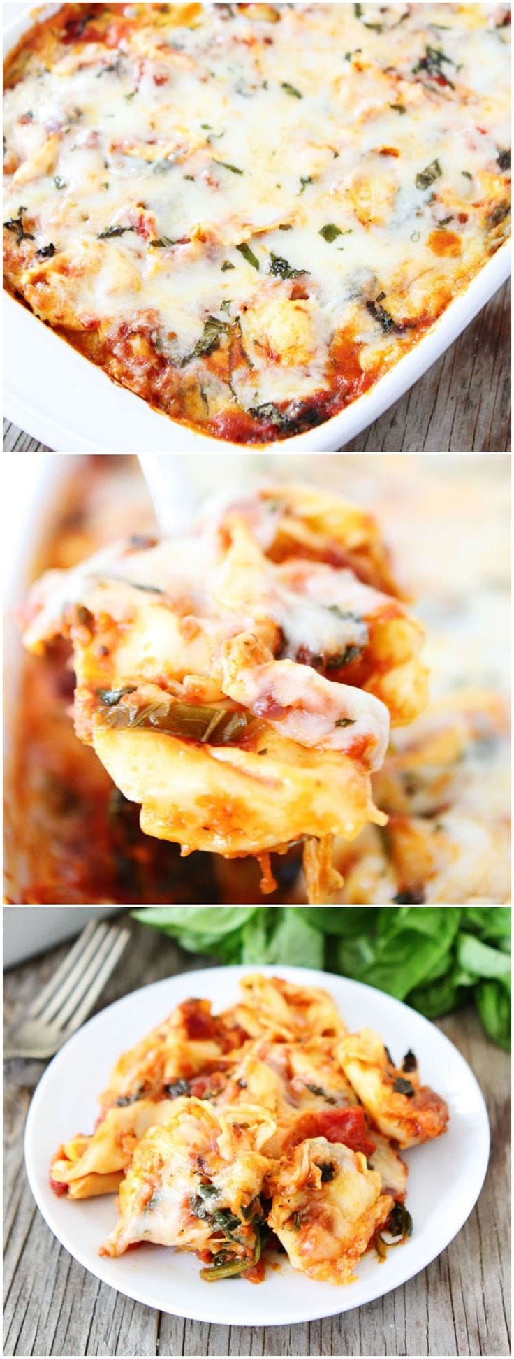 Easy Cheesy Baked Tortellini Recipe on twopeasandtheirpod.com Love this easy baked tortellini! It's one of our favorite dinners!