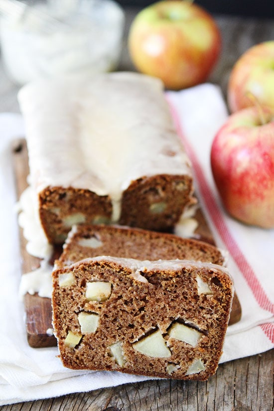 Apple Bread with Brown Butter Glaze Recipe on twopeasandtheirpod.com