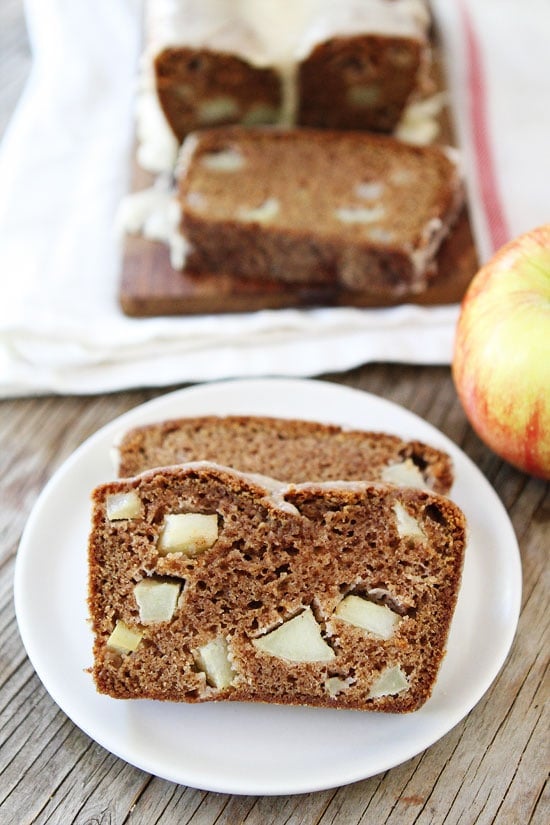 Apple Bread with Brown Butter Glaze Recipe on twopeasandtheirpod.com