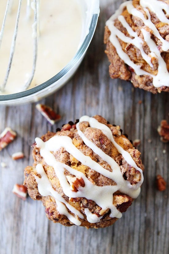 Brown Butter Pumpkin Streusel Muffins with Brown Butter Glaze Recipe