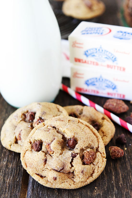 Candied Pecan Chocolate Chip Cookies Recipe on twopeasandtheirpod.com