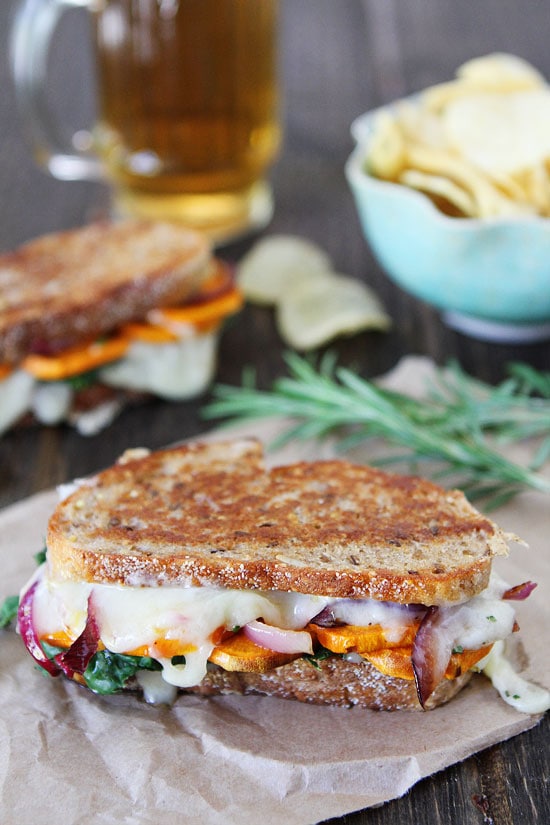 Sweet Potato and Kale Grilled Cheese Recipe on twopeasandtheirpod.com 