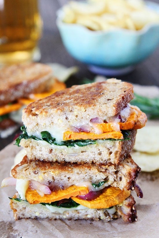 Sweet Potato And Kale Grilled Cheese Sandwich 
