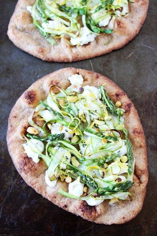 Asparagus, Goat Cheese, and Pistachio Flatbread Recipe